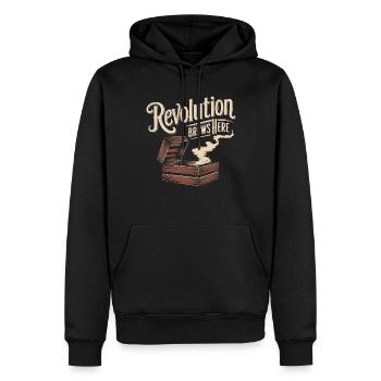Boston Tea 1773 Révolution américaine Historique - Sweat à capuche Premium bio Homme - noir - Devant - Nico (187cm)