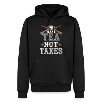 Boston Tea 1773 Révolution américaine Historique - Sweat à capuche Premium bio Homme - noir - Devant - Nico (187cm)