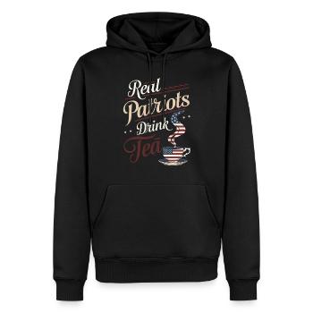 Boston Tea 1773 Révolution américaine Historique - Sweat à capuche Premium bio Homme - noir - Devant - Nico (187cm)