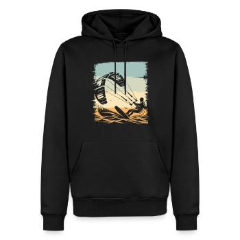 Kitesurf Kitesurfer Kiteboard - Sweat à capuche Premium bio Homme - noir - Devant - Nico (187cm)