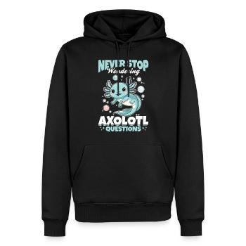 Axolotl N’arrêtez jamais de vous poser des questions sur Axolotl - Sweat à capuche Premium bio Homme - noir - Devant - Nico (187cm)