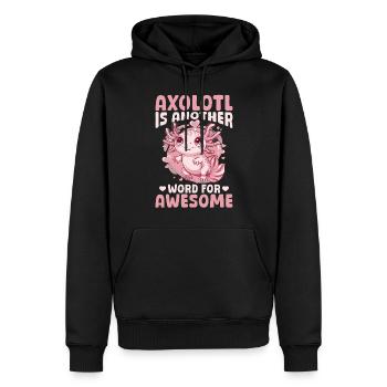 Cute Axolotl Axolotl is another word for Awsome - Men’s Premium Organic Hoodie - black - Front - Nico (187cm)