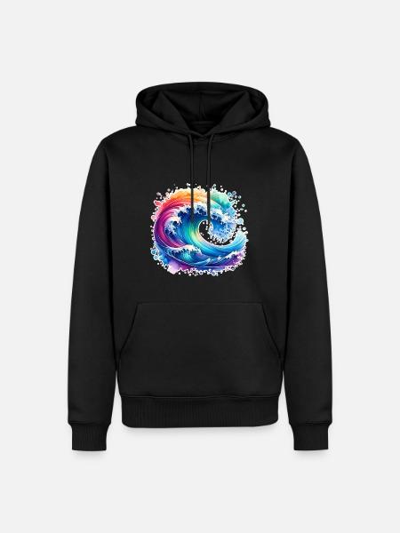 Wave - Men’s Premium Organic Hoodie - black