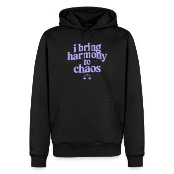 Waage Sternzeichen: Ich Bringe Harmonie Ins Chaos - Männer Premium Bio Hoodie - Schwarz - Vorne - Nico (187cm)