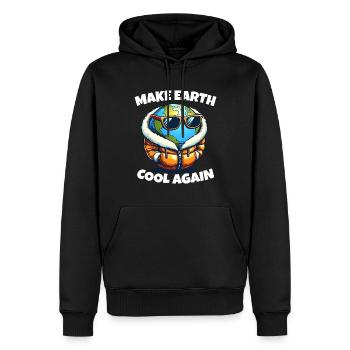 Make Earth Cool Again Climate Change Protest Demo - Men’s Premium Organic Hoodie - black - Front - Nico (187cm)