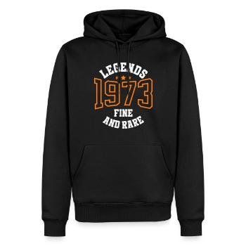Legends 1973 – Belle et rare idée cadeau vintage - Sweat à capuche Premium bio Homme - noir - Devant - Nico (187cm)