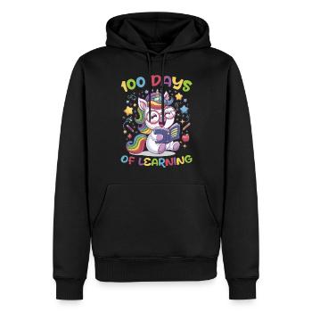 Cute Unicorn Rainbow 100 Days of School - Männer Premium Bio Hoodie - Schwarz - Vorne - Nico (187cm)