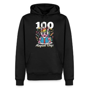 Cute Unicorn Rainbow 100 Days of School - Männer Premium Bio Hoodie - Schwarz - Vorne - Nico (187cm)
