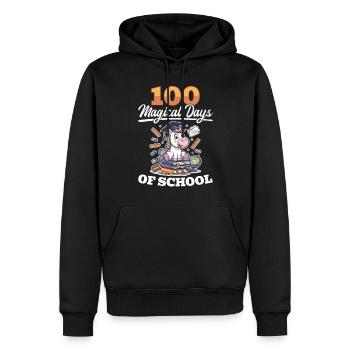 Cute Unicorn Rainbow 100 Days of School - Männer Premium Bio Hoodie - Schwarz - Vorne - Nico (187cm)