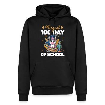 Cute Unicorn Rainbow 100 Days of School - Männer Premium Bio Hoodie - Schwarz - Vorne - Nico (187cm)