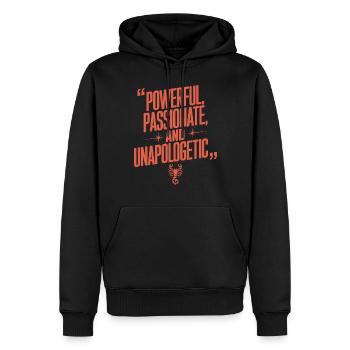 Leidenschaftlicher Skorpion: Kraftvoll und - Männer Premium Bio Hoodie - Schwarz - Vorne - Nico (187cm)