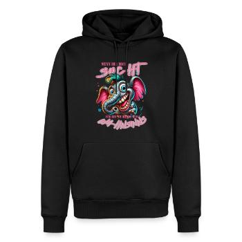Si vous me cherchez, je suis au bord de la folie - Sweat à capuche Premium bio Homme - noir - Devant - Nico (187cm)