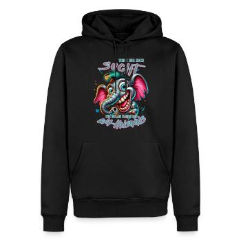 Wenn ihr mich sucht ich bin am Rande des Wahnsinns - Männer Premium Bio Hoodie - Schwarz - Vorne - Nico (187cm)