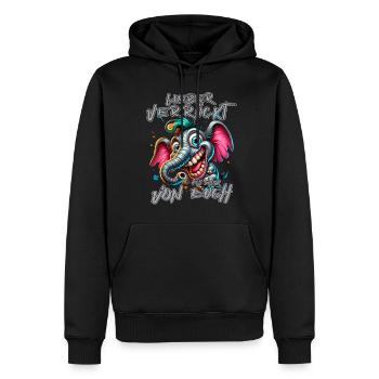 Mieux vaut être fou que l’un d’entre vous – éléphant - Sweat à capuche Premium bio Homme - noir - Devant - Nico (187cm)