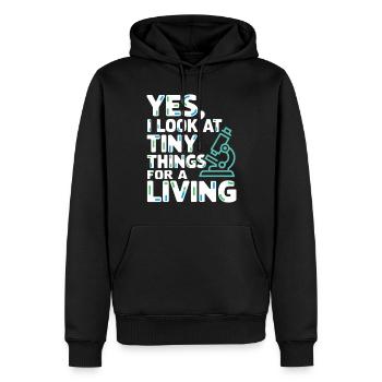 Passionné de microscope Technicien de laboratoire Science - Sweat à capuche Premium bio Homme - noir - Devant - Nico (187cm)
