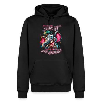 Wenn ihr mich sucht ich bin am Rande des Wahnsinns - Männer Premium Bio Hoodie - Schwarz - Vorne - Nico (187cm)