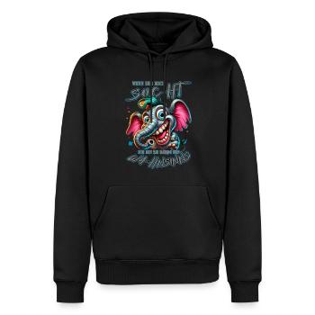 Wenn ihr mich sucht, ich bin am Rande des Wahnsinn - Männer Premium Bio Hoodie - Schwarz - Vorne - Nico (187cm)