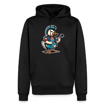 Ente Rock and Roll Gitarrist - Männer Premium Bio Hoodie - Schwarz - Vorne - Nico (187cm)