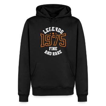 Legends 1975 – Belle et rare idée cadeau vintage - Sweat à capuche Premium bio Homme - noir - Devant - Nico (187cm)
