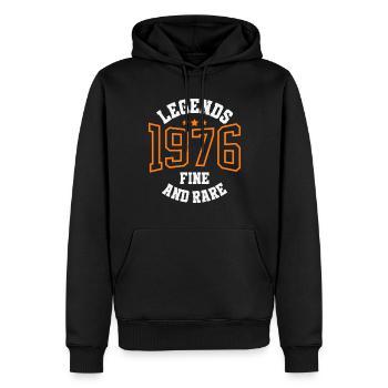 Legends 1976 – Belle et rare idée cadeau vintage - Sweat à capuche Premium bio Homme - noir - Devant - Nico (187cm)