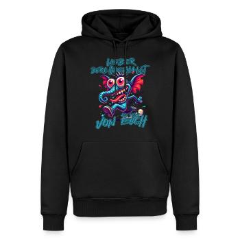 Lieber durchgeknallt als einer von euch – Elefant - Männer Premium Bio Hoodie - Schwarz - Vorne - Nico (187cm)