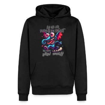 Lieber durchgeknallt als einer von euch – Elefant - Männer Premium Bio Hoodie - Schwarz - Vorne - Nico (187cm)