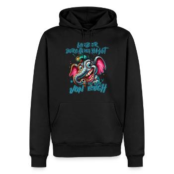 Lieber durchgeknallt als einer von euch – Elefant - Männer Premium Bio Hoodie - Schwarz - Vorne - Nico (187cm)