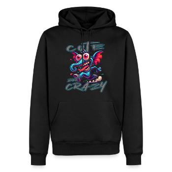Style de bande dessinée éléphant mignon mais fou - Sweat à capuche Premium bio Homme - noir - Devant - Nico (187cm)
