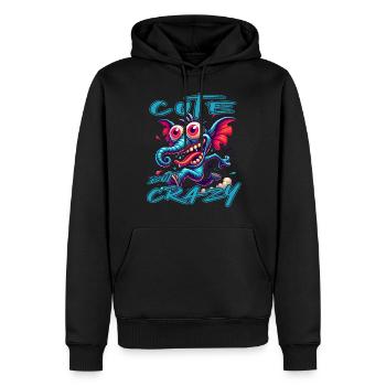Cute but Crazy Elefant Comic Stil - Männer Premium Bio Hoodie - Schwarz - Vorne - Nico (187cm)