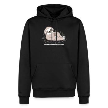 Taurus Zodiac Faultier: Stärke und Träume vereint - Männer Premium Bio Hoodie - Schwarz - Vorne - Nico (187cm)