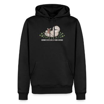 Paresse : Enraciné dans la force, - Sweat à capuche Premium bio Homme - noir - Devant - Nico (187cm)