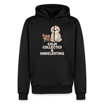 Signe du zodiaque Taureau Paresse : calme, recueilli et - Sweat à capuche Premium bio Homme - noir - Devant - Nico (187cm)