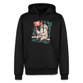Conception de paresseux du zodiaque Vierge confortable - Sweat à capuche Premium bio Homme - noir - Devant - Nico (187cm)