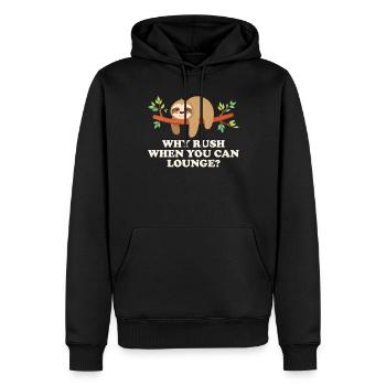 Warum Eilen Wenn Du Entspannen Kannst - Männer Premium Bio Hoodie - Schwarz - Vorne - Nico (187cm)