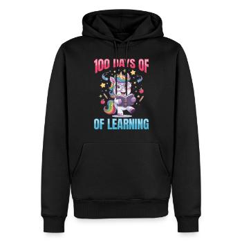 Cute Unicorn Rainbow 100 Days of School - Männer Premium Bio Hoodie - Schwarz - Vorne - Nico (187cm)