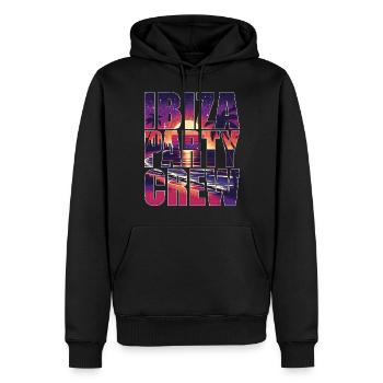 Vacances Ibiza Party Crew Îles Baléares - Sweat à capuche Premium bio Homme - noir - Devant - Nico (187cm)