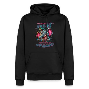 Wenn ihr mich sucht, ich bin am Rande des Wahnsinn - Männer Premium Bio Hoodie - Schwarz - Vorne - Nico (187cm)