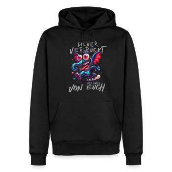 Lieber verrückt als einer von euch – Elefant - Männer Premium Bio Hoodie - Schwarz - Vorne - Nico (187cm)