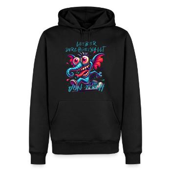 Mieux vaut être fou que l’un d’entre vous – éléphant - Sweat à capuche Premium bio Homme - noir - Devant - Nico (187cm)