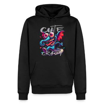 Cute but Crazy Elefant Comic Stil - Männer Premium Bio Hoodie - Schwarz - Vorne - Nico (187cm)