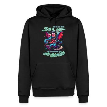 Si vous me cherchez, je suis au bord de la folie - Sweat à capuche Premium bio Homme - noir - Devant - Nico (187cm)