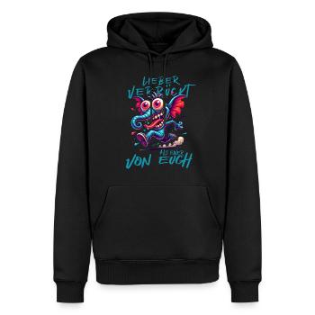 Lieber verrückt als einer von euch – Elefant - Männer Premium Bio Hoodie - Schwarz - Vorne - Nico (187cm)
