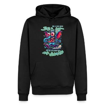 Si vous me cherchez, je suis au bord de la folie - Sweat à capuche Premium bio Homme - noir - Devant - Nico (187cm)
