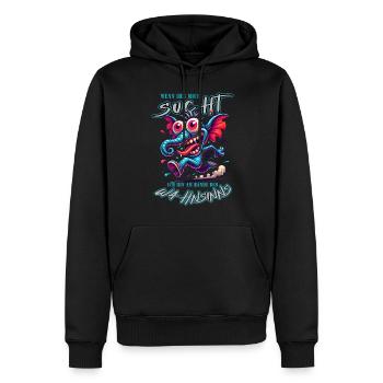 Wenn ihr mich sucht, ich bin am Rande des Wahnsinn - Männer Premium Bio Hoodie - Schwarz - Vorne - Nico (187cm)