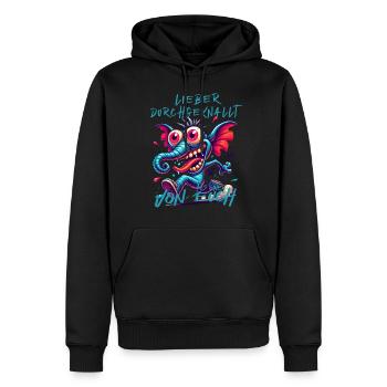 Lieber durchgeknallt als einer von euch – Elefant - Männer Premium Bio Hoodie - Schwarz - Vorne - Nico (187cm)