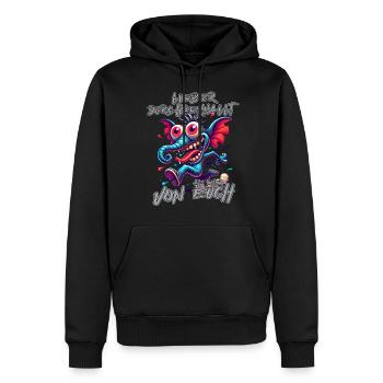 Lieber durchgeknallt als einer von euch – Elefant - Männer Premium Bio Hoodie - Schwarz - Vorne - Nico (187cm)