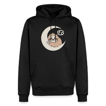 Krebs-Sternzeichen Faultier Umarmt Mond - Männer Premium Bio Hoodie - Schwarz - Vorne - Nico (187cm)