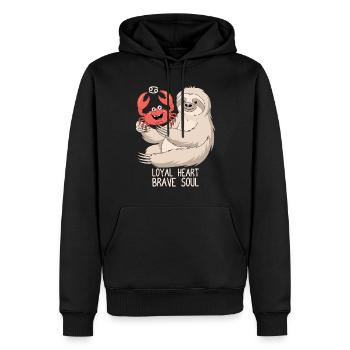 Signe du zodiaque Cancer Paresse : Cœur loyal courageux - Sweat à capuche Premium bio Homme - noir - Devant - Nico (187cm)