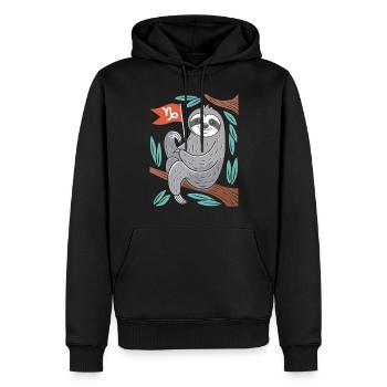 Capricorn Faultier: Dein Sternzeichen mit Charme - Männer Premium Bio Hoodie - Schwarz - Vorne - Nico (187cm)