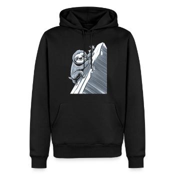 Steinbock-Zodiak Faultier Am Berg - Männer Premium Bio Hoodie - Schwarz - Vorne - Nico (187cm)